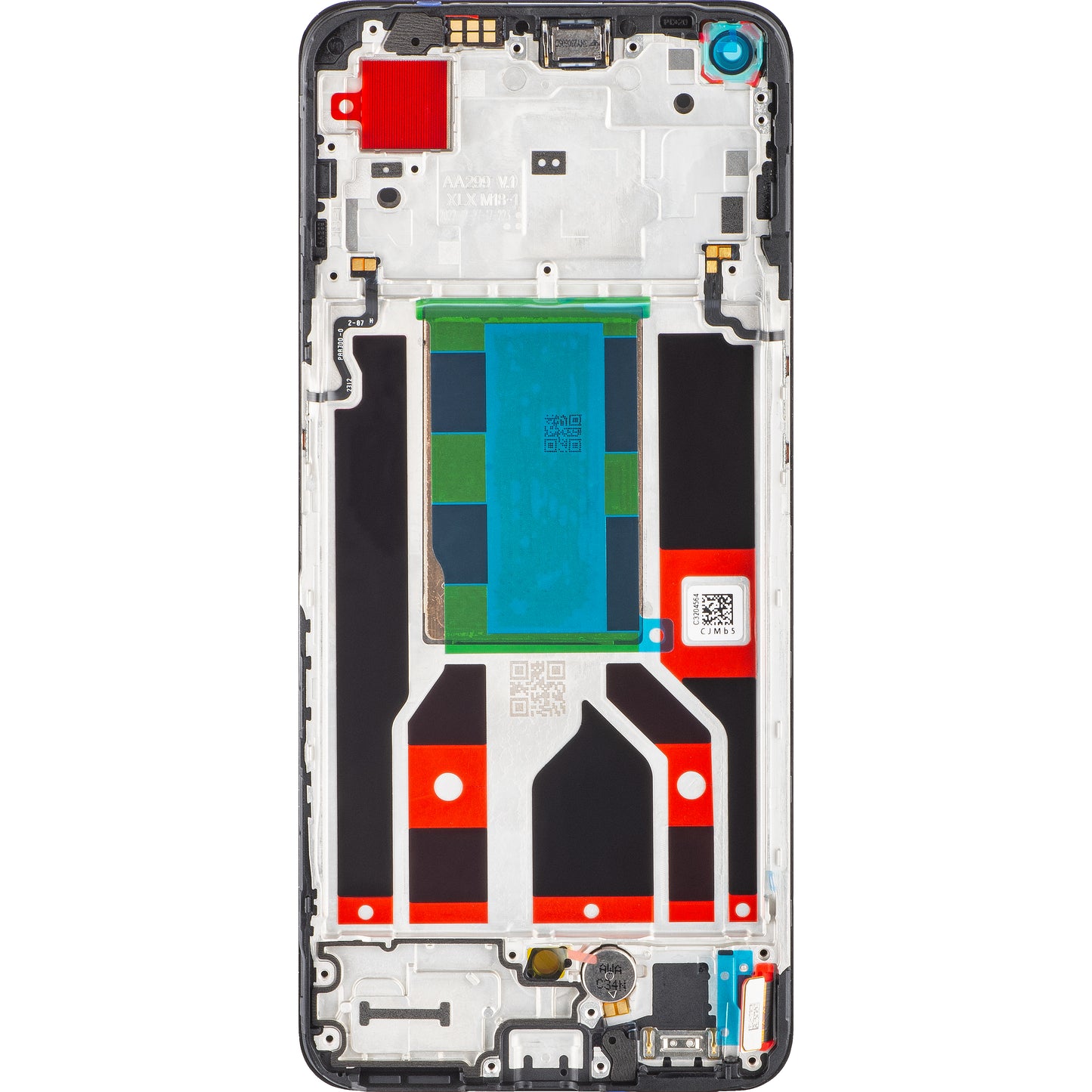 Écran tactile Oppo Reno8, avec cadre, noir, Service Pack 4130256