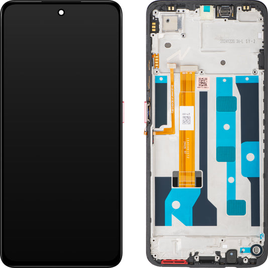 Écran tactile Realme C75 avec cadre, rouge, Service Pack 621029000457
