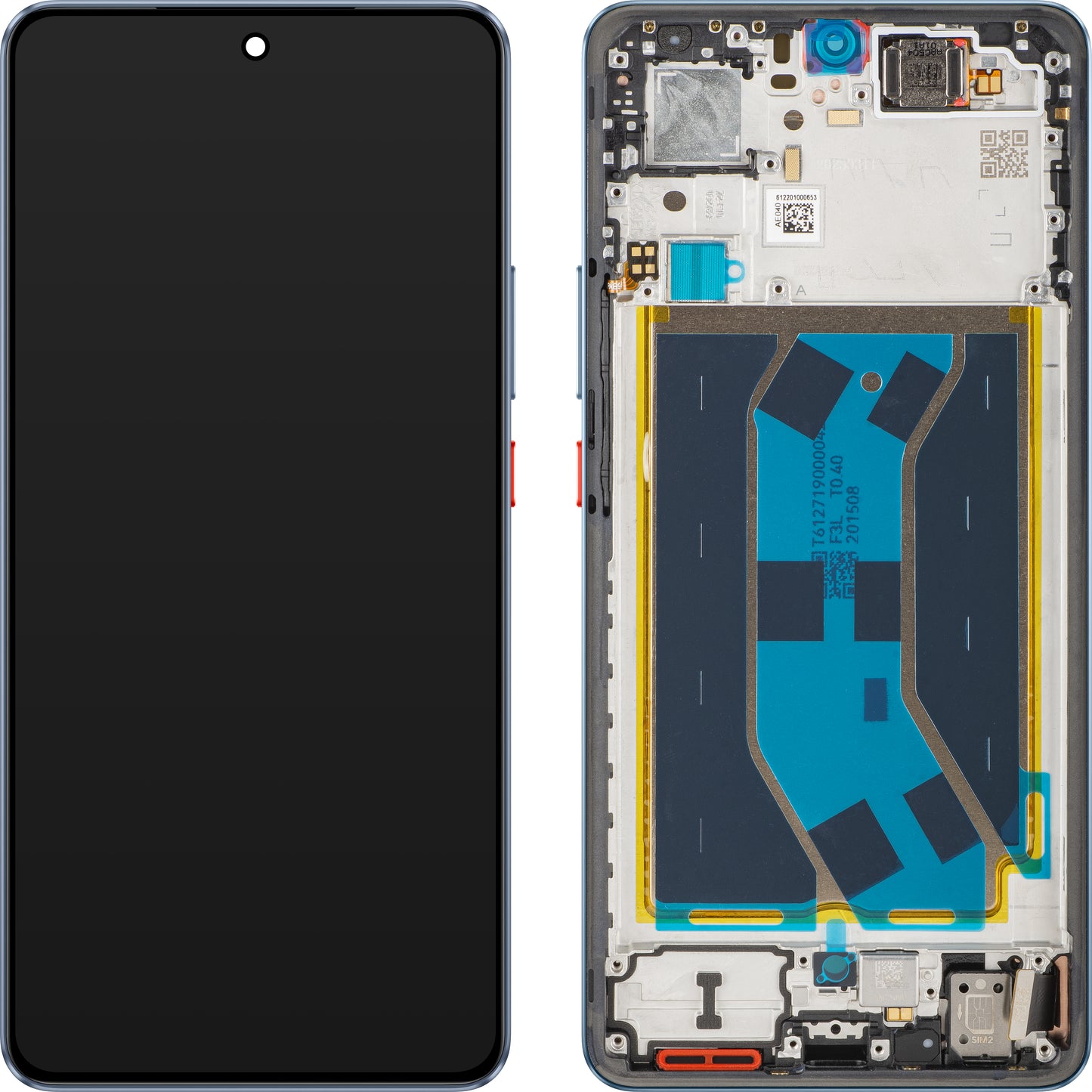 Écran tactile Realme GT 7 avec cadre, bleu (IceSense Blue), pack de service 621029000570