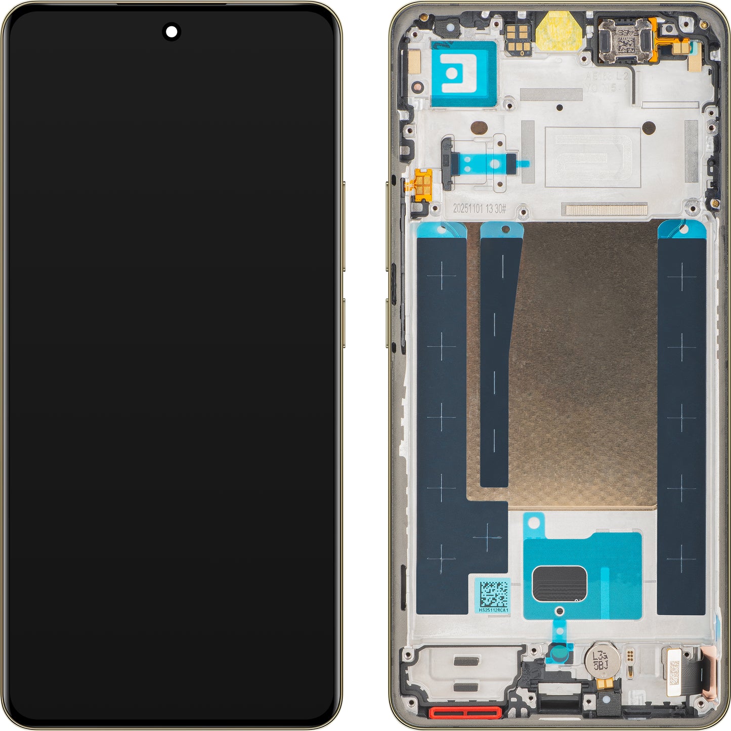 Écran tactile Realme 16 Pro+ avec cadre, doré, pack de service 621029000806