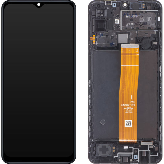 Écran tactile Samsung Galaxy M12 M127, avec cadre, noir, échange GH82-25042A