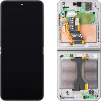 Écran avec Touchscreen Samsung Galaxy Z Flip6 F741, avec Cadre, Sous Inner, Argenté (Silver Shadow), Pack de Service GH82-35013A