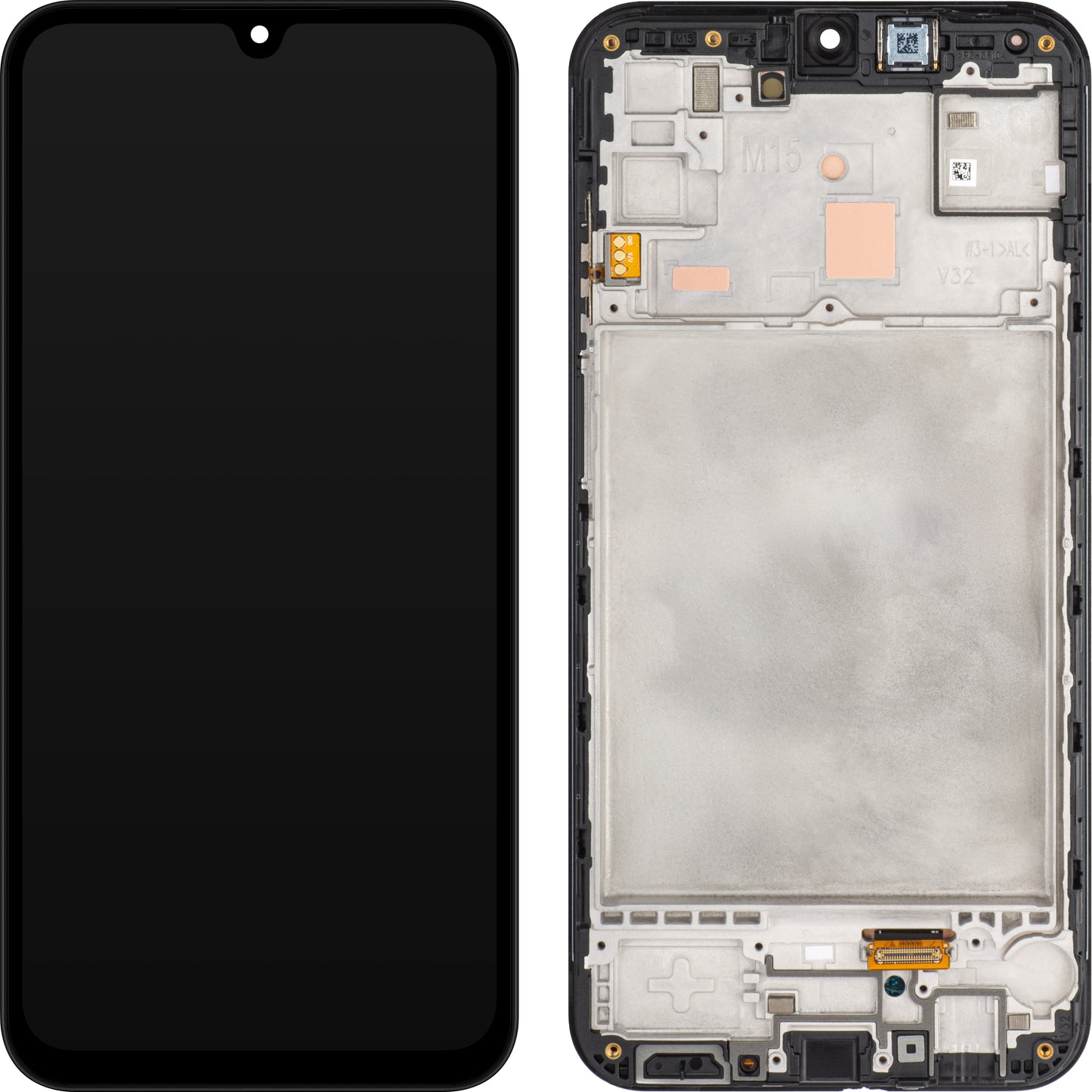 Samsung Galaxy M15 Touchscreen Display with Frame, Black (Gray), Refurbished GH82-34683A