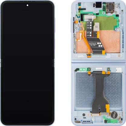 Écran avec Touchscreen Samsung Galaxy Z Flip6 F741, avec Cadre, Sous Inner, Bleu, Pack de Service GH82-35014C