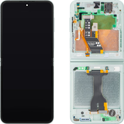 Écran avec Touchscreen Samsung Galaxy Z Flip6 F741, avec Cadre, Sous Inner, Vert (Menthe), Pack de Service GH82-35014D