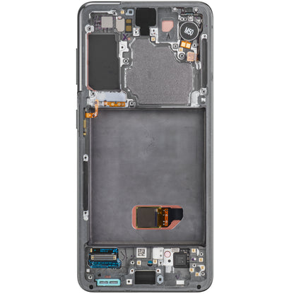 Écran tactile Samsung Galaxy S21 5G G991, avec cadre, gris, Service Pack GH82-27256A