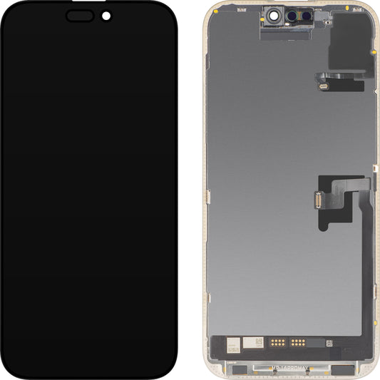 Écran tactile avec capteur de proximité MP compatible avec Apple iPhone 16 Pro Max, avec cadre, version logicielle OLED FHD 120Hz Diagnostic, noir