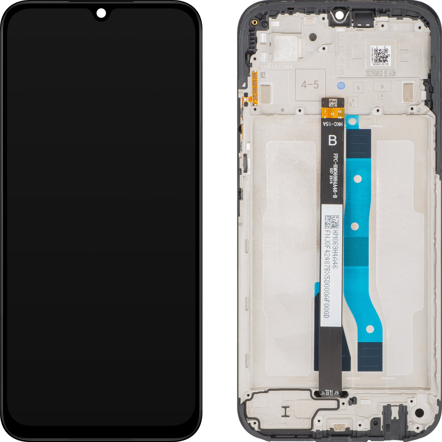 Écran avec Touchscreen Xiaomi Poco C85 4G / Redmi 15C 4G, avec Cadre, Version Europe, Noir, Service Pack 560002P15AE00