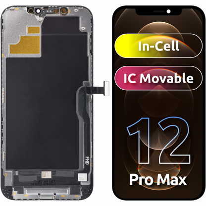 ZY Écran tactile pour Apple iPhone 12 Pro Max, avec cadre, In-Cell IC Movable LCD Version, Noir 