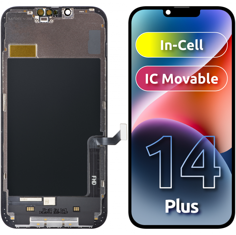 ZY Écran tactile pour Apple iPhone 14 Plus, avec cadre, LCD In-Cell IC mobile, noir 