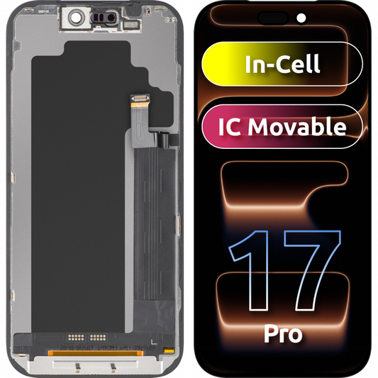 Écran avec Touchscreen ZY pour Apple iPhone 17 Pro, avec Cadre, Version LCD In-Cell IC Movable, Noir