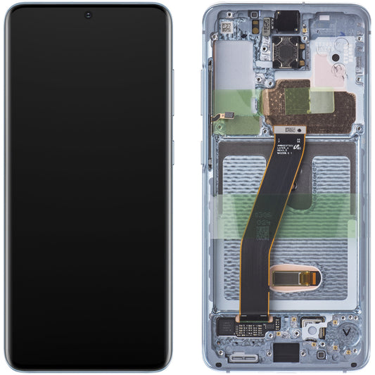 Écran avec Touchscreen Samsung Galaxy S20 5G G981 / S20 G980, Avec Cadre, Bleu, Service Pack GH82-22131D