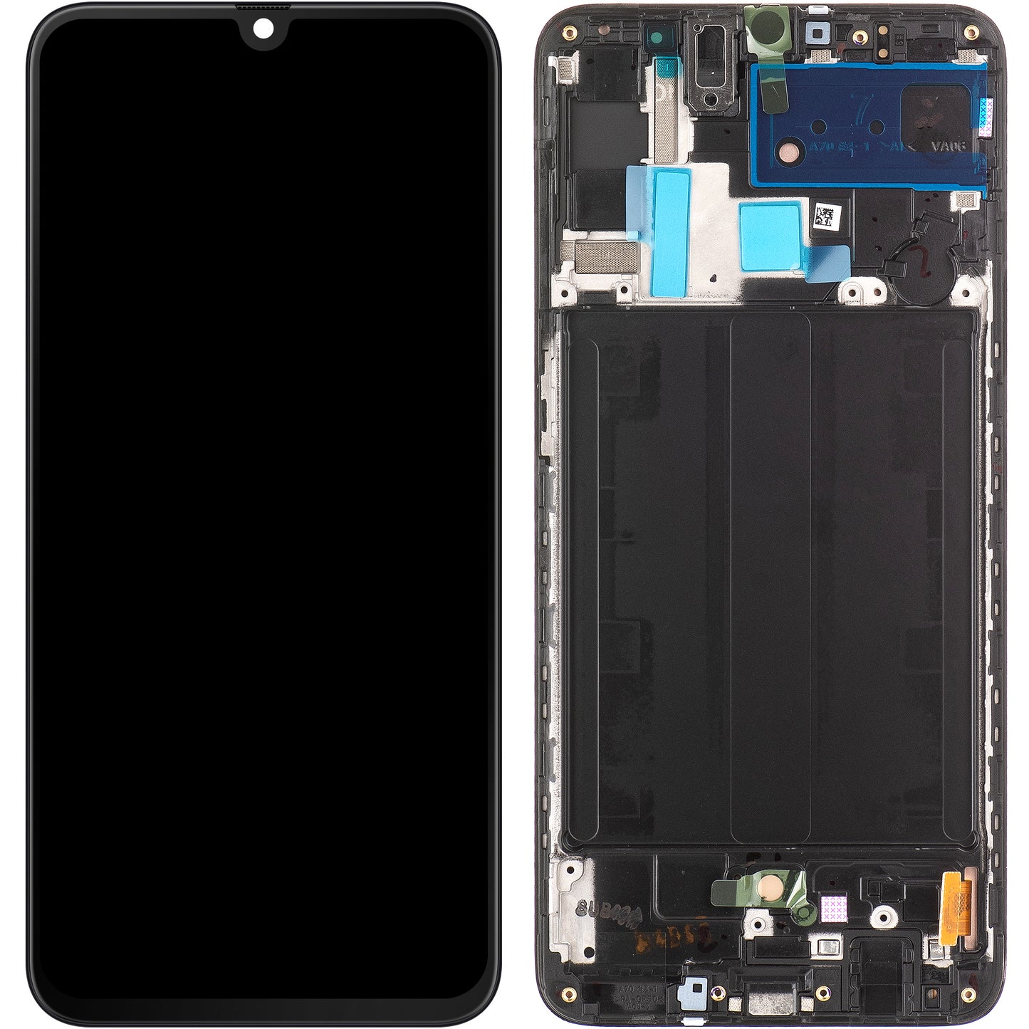 Ecran tactile Samsung Galaxy A70 A705, avec cadre, noir, Service Pack GH82-19747A