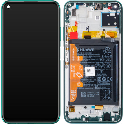 Écran tactile Huawei P40 lite 4G, avec cadre et batterie, vert, Service Pack 02353KGA