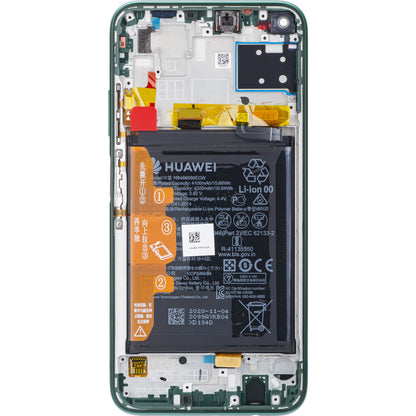 Écran tactile Huawei P40 lite 4G, avec cadre et batterie, vert, Service Pack 02353KGA