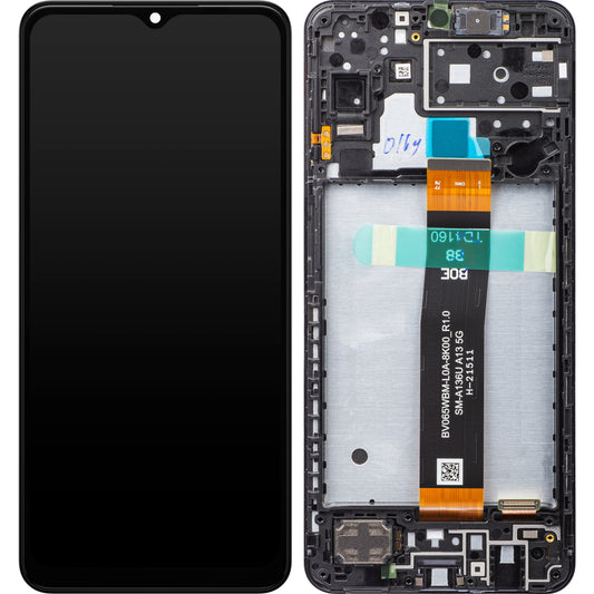 Écran tactile Samsung Galaxy A13 5G A136, avec cadre, noir, Service Pack GH82-29077A