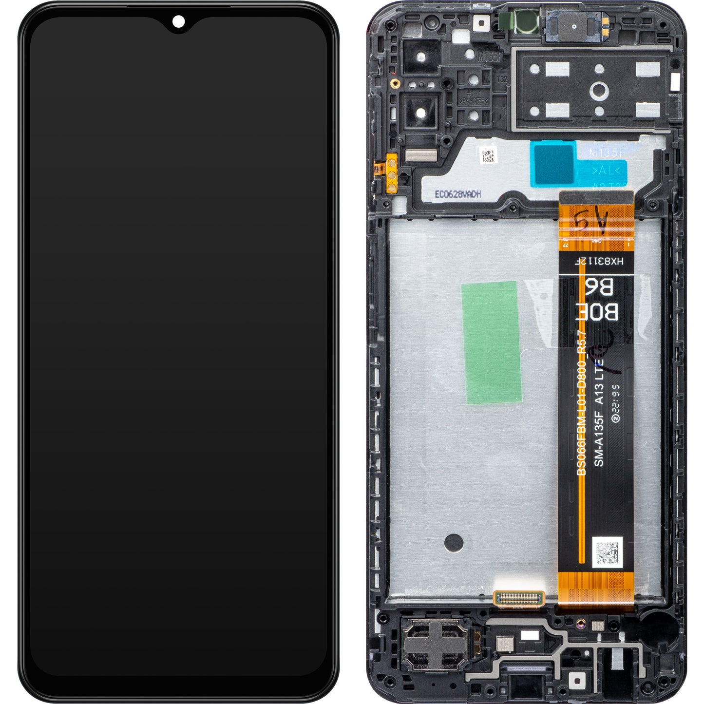 Écran tactile Samsung Galaxy M13 M135, avec cadre, noir, Service Pack GH82-29132A