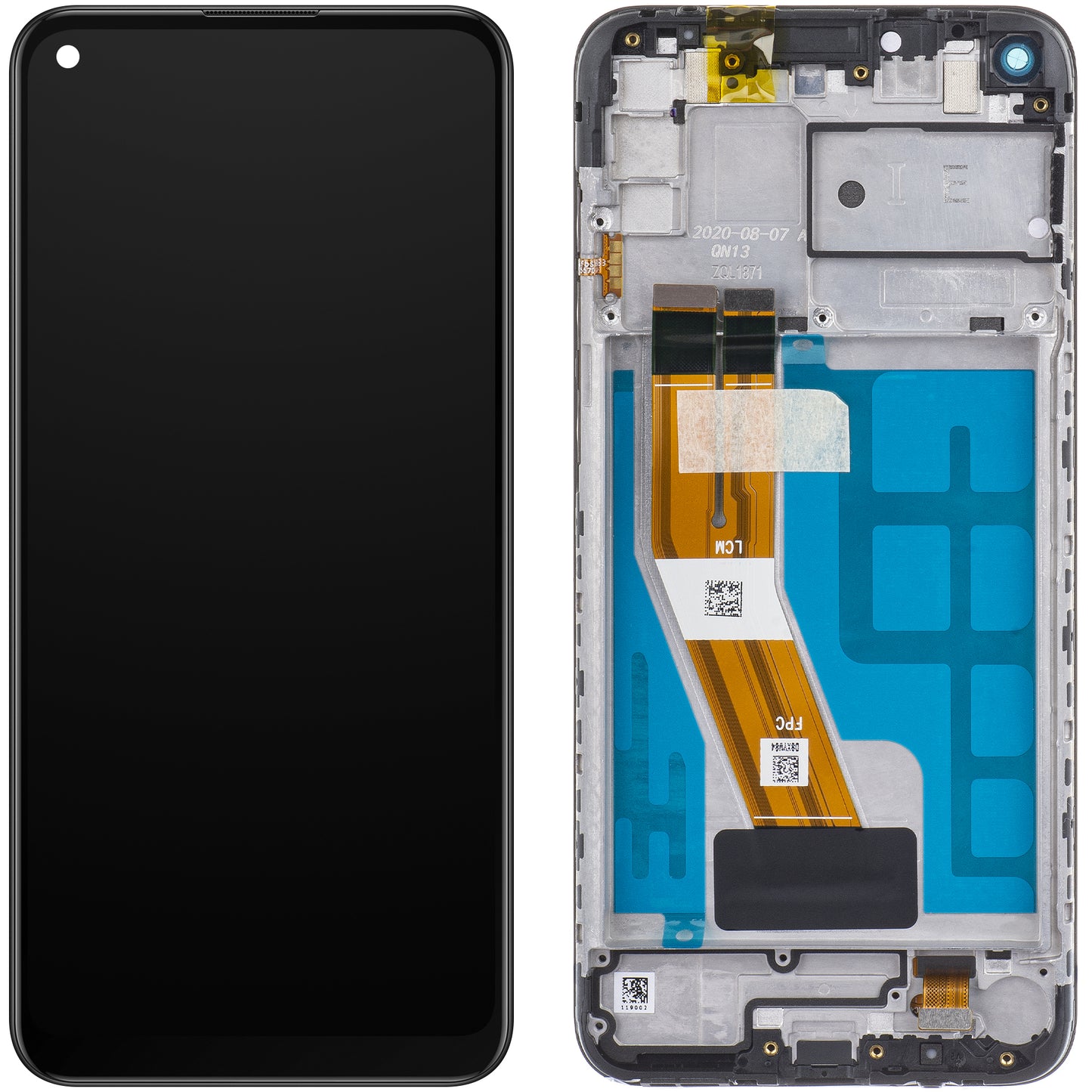 Écran tactile Samsung Galaxy M11 M115, avec cadre, noir, Service Pack GH81-18736A