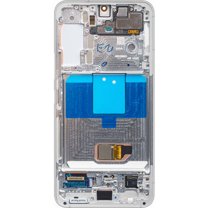 Écran tactile Samsung Galaxy S22 5G S901, avec cadre, blanc, Service Pack GH82-27520B