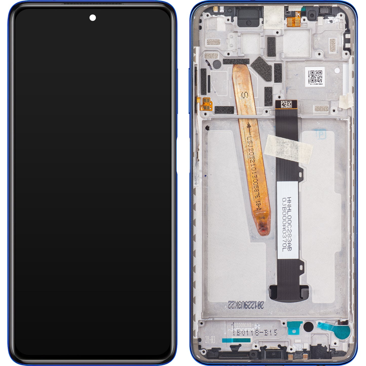 Écran tactile Xiaomi Poco X3 Pro, avec cadre, bleu, Service Pack 560003J20S00