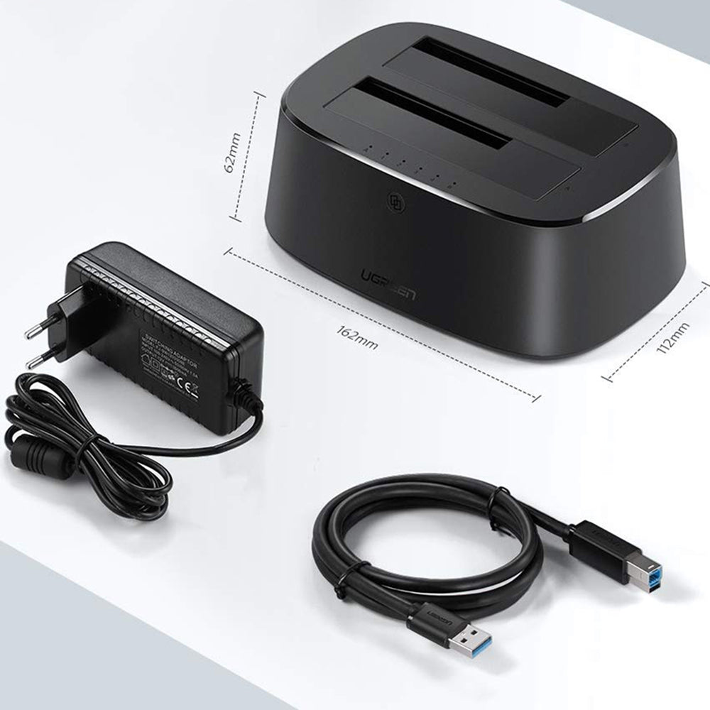 Station d'accueil UGREEN CM198 (50857) pour HDD / SSD SATA 2,5 pouces / 3,5 pouces, Noir