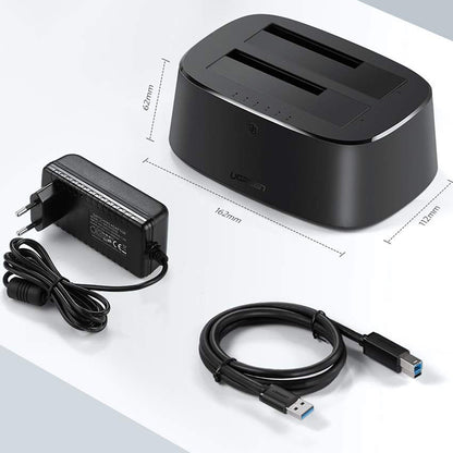 Station d'accueil UGREEN CM198 (50857) pour HDD / SSD SATA 2,5 pouces / 3,5 pouces, Noir