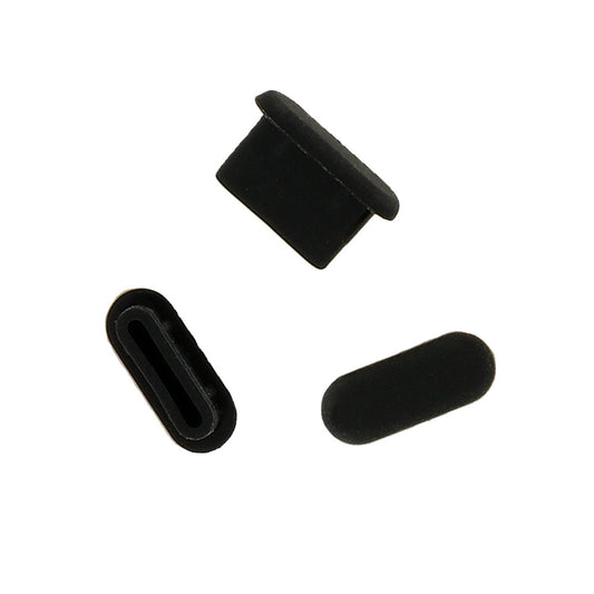 Bouchon Anti-Poussière Port Téléphone OEM, USB-C, Lot de 10 pièces, Noir