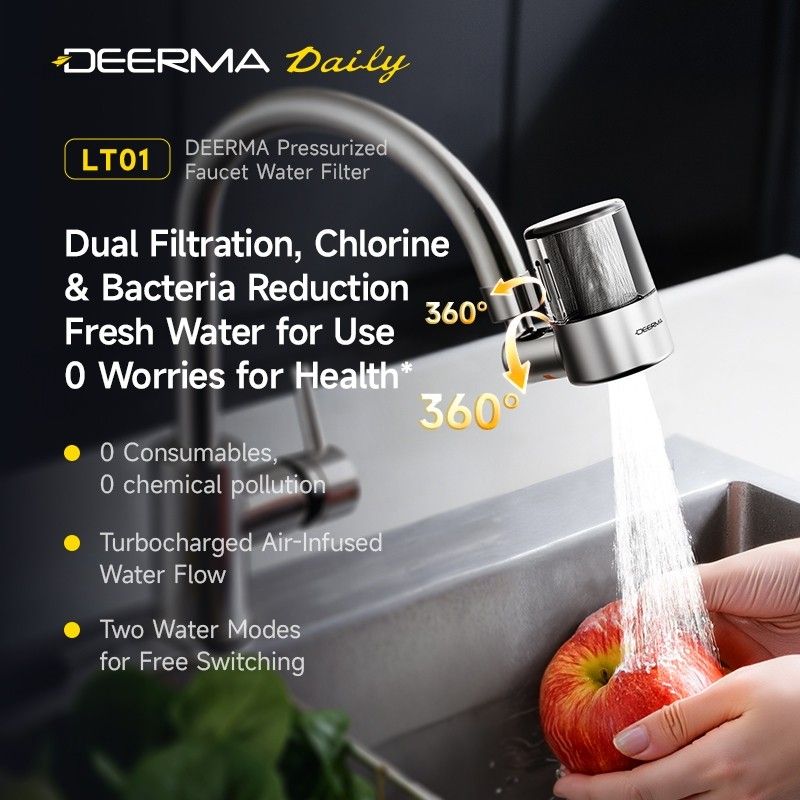 Filtre à eau pour robinet Deerma LT01, argenté