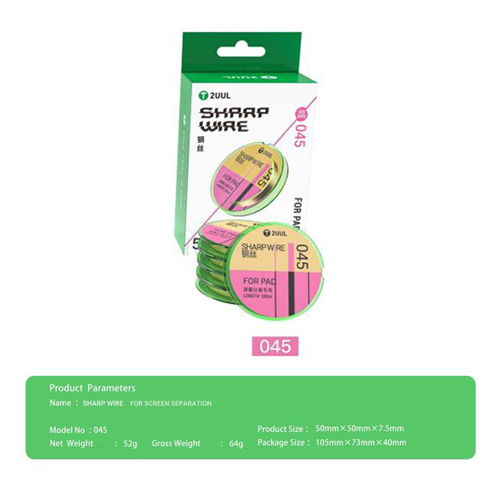 Fil de molybdène 2UUL 045 GS pour tablette, 100m
