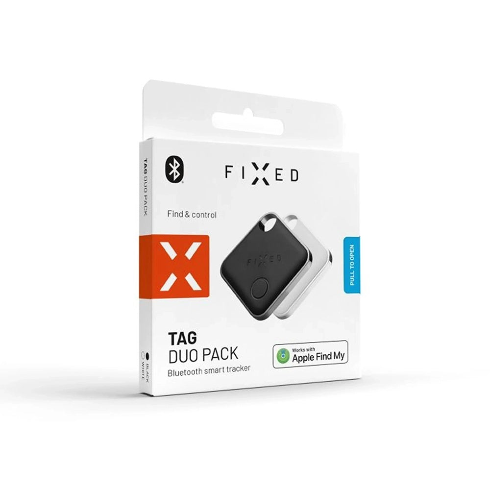 Fixed SmartTag Duo for iOS, Set of 2 Pieces, White / Black
