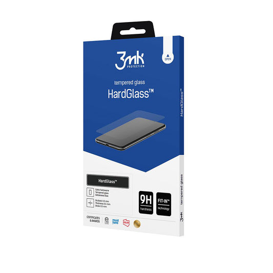 Film de protection d'écran 3MK HardGlass pour Samsung Galaxy A37 5G, Verre trempé, Collage complet