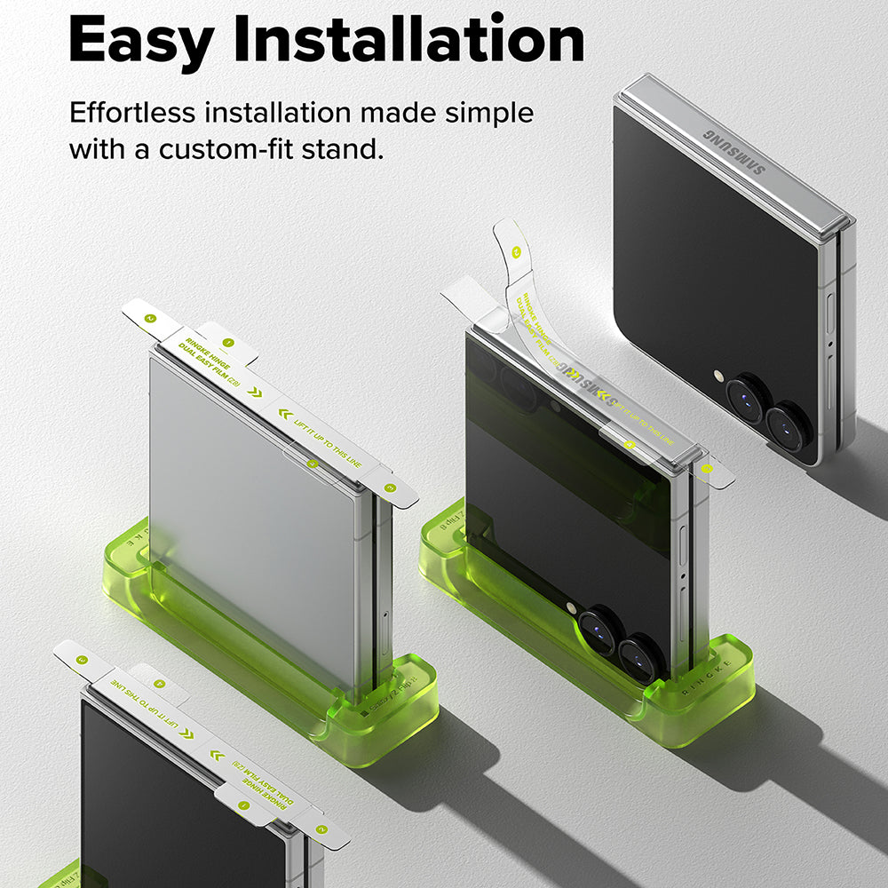 Film de protection Charnière Ringke Dual Easy pour Samsung Galaxy Z Flip8 F776, Plastique, Lot de 2 pièces