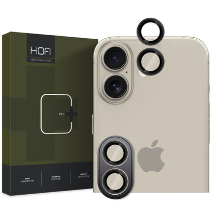 Film de protection pour caméra arrière HOFI CamRing PRO+ pour Apple iPhone 16 Plus / 16, protégé par du verre, noir 