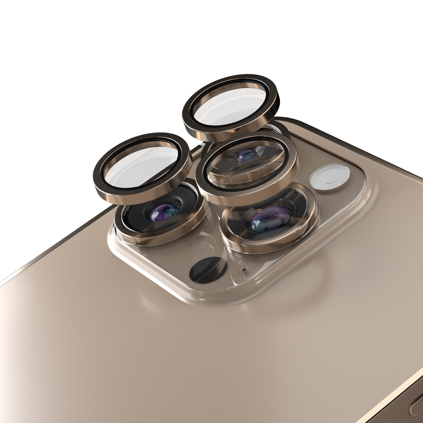 Film de protection pour caméra arrière Etteri pour Apple iPhone 16 Pro Max / 16 Pro, Verre trempé, Bronze