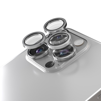 Film de protection pour caméra arrière Etteri pour Apple iPhone 16 Pro Max / 16 Pro, Verre trempé, Gris