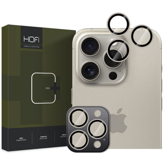 Film protecteur pour le dos de l'appareil photo HOFI CamRing PRO+ pour Apple iPhone 16 Pro Max / 16 Pro, protégé par du verre, gris 