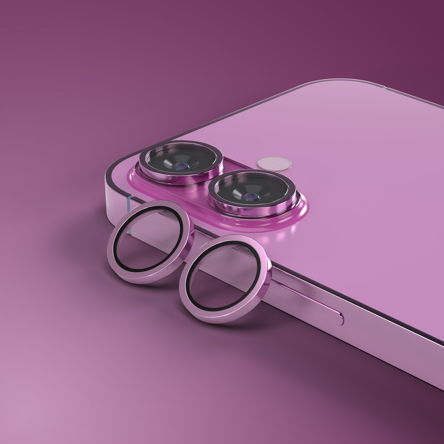 Film de protection pour caméra arrière Etteri pour Apple iPhone 16 Plus / 16, Verre trempé, Rose