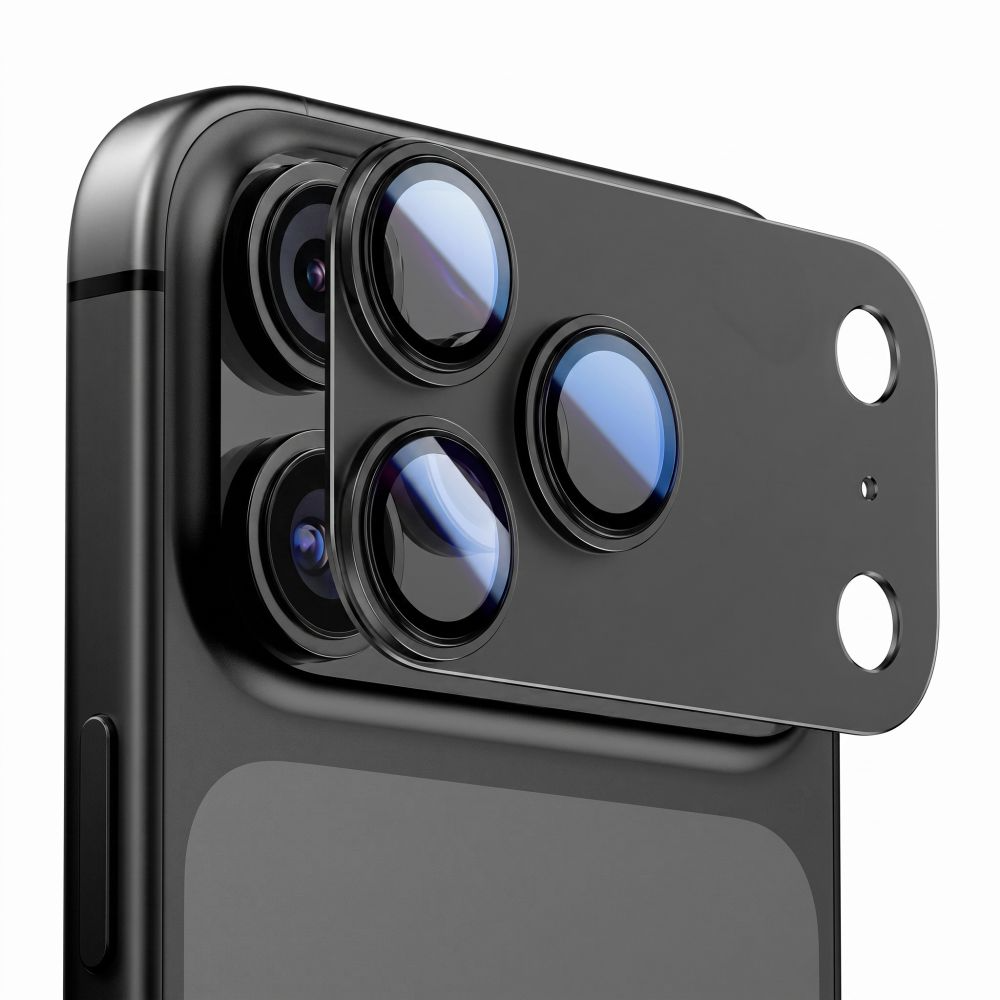 Film de protection pour caméra arrière Tech-Protect CamFull Fit+ pour Apple iPhone 18 Pro Max, Verre trempé, Noir
