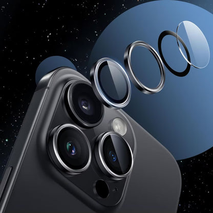 Film de protection pour caméra arrière Tech-Protect CamRing Fit+ pour Apple iPhone 17, Verre Trempé, Noir