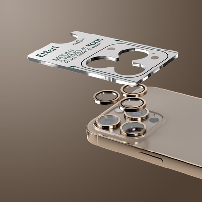 Film de protection pour caméra arrière Etteri pour Apple iPhone 16 Pro Max / 16 Pro, Verre trempé, Bronze