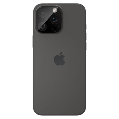 Spigen Optik Film de protection pour caméra arrière pour Apple iPhone 15 Pro Max / 15 Pro, protection en verre, collage complet, lot de 2 pièces, noir AGL05273 