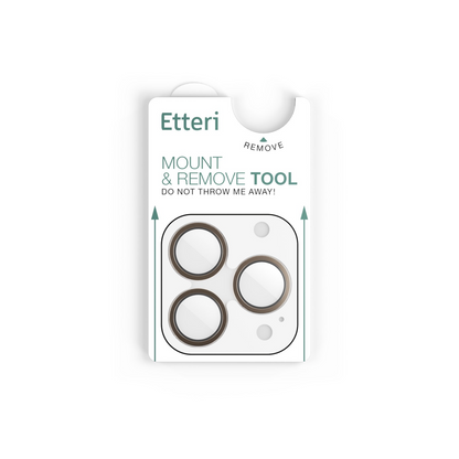Film de protection pour caméra arrière Etteri pour Apple iPhone 16 Pro Max / 16 Pro, Verre trempé, Bronze