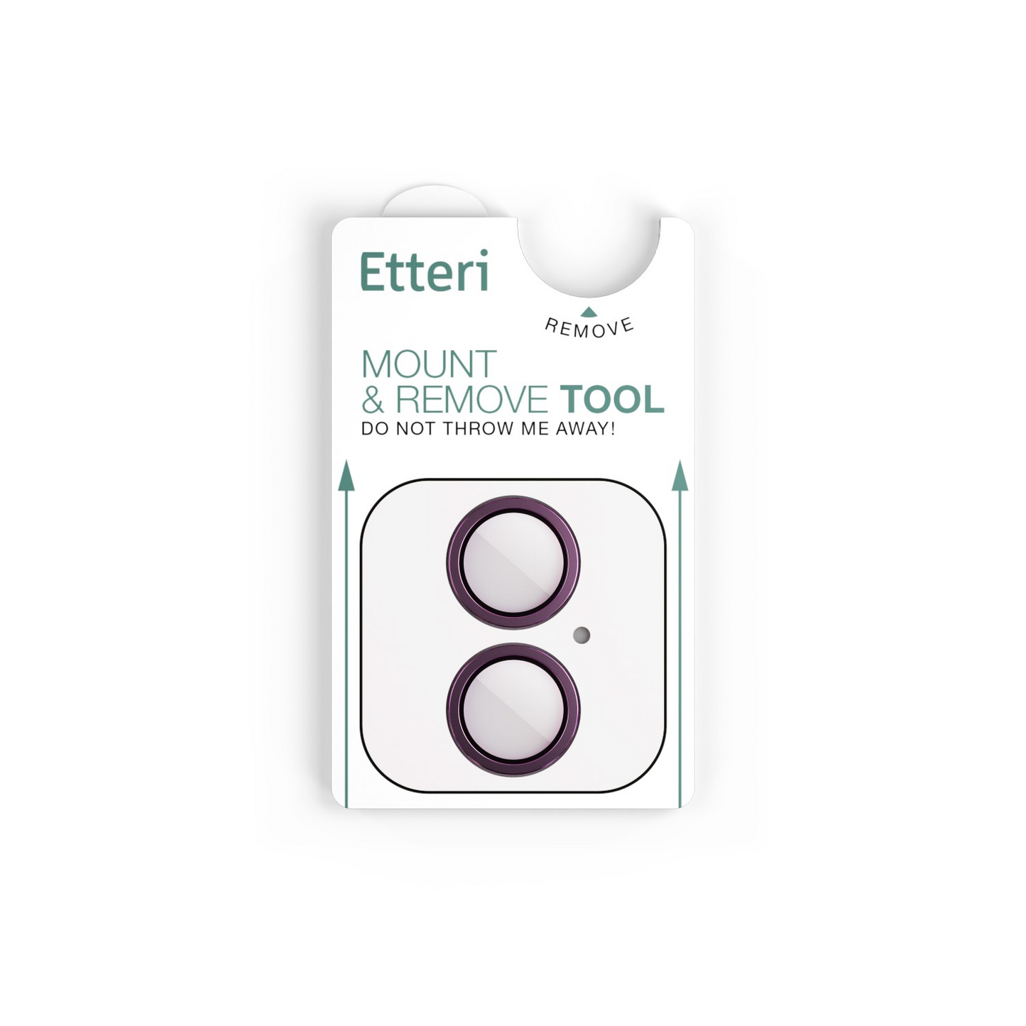 Film de protection pour caméra arrière Etteri pour Apple iPhone 16 Plus / 16, Verre trempé, Rose