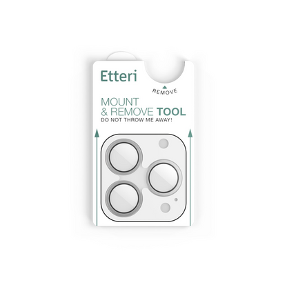 Film de protection pour caméra arrière Etteri pour Apple iPhone 16 Pro Max / 16 Pro, Verre trempé, Gris