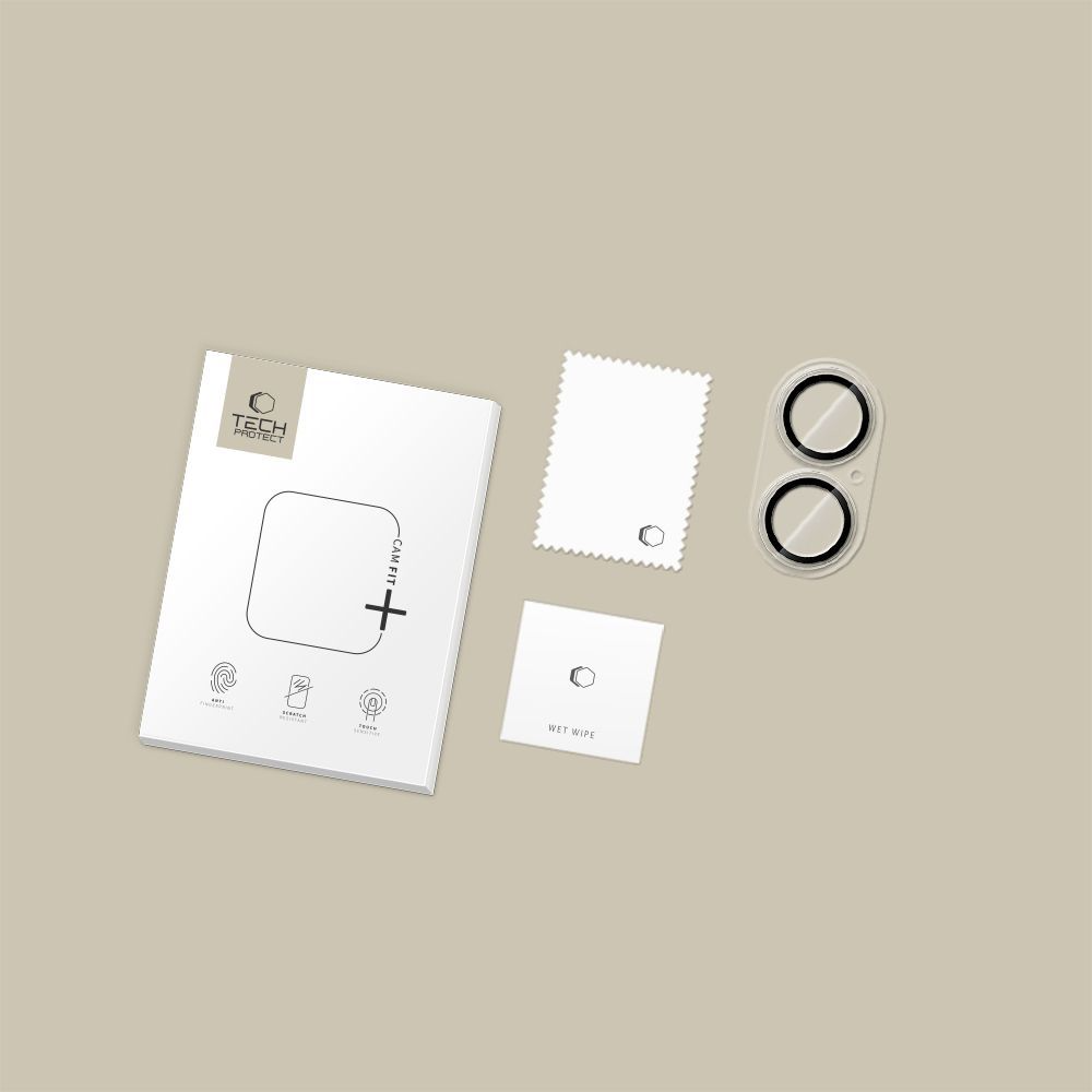 Film de protection pour caméra arrière Tech-Protect CamFull Fit+ pour Apple iPhone 17, Verre Trempé, Mat Transparent