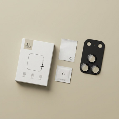 Film de protection pour caméra arrière Tech-Protect CamFull Fit+ pour Apple iPhone 18 Pro Max, Verre trempé, Noir