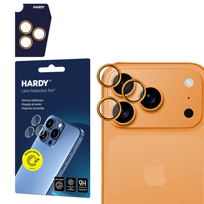 Film de protection pour caméra arrière 3MK Hardy Protection Pro pour Apple iPhone 17 Pro Max / 17 Pro, Verre Trempé, Orange