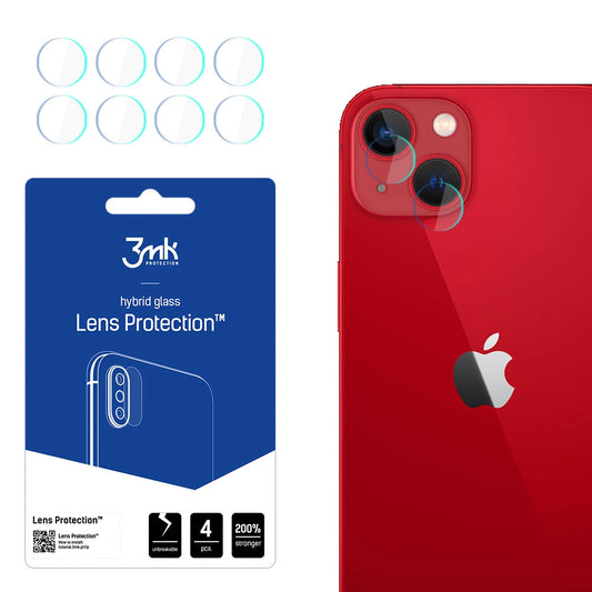 Film de protection pour caméra arrière 3MK Protection pour Apple iPhone 13, verre flexible, lot de 4 pièces, transparent