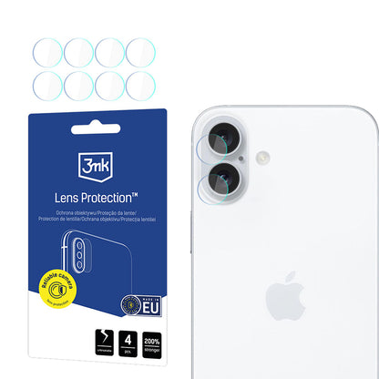 Film de protection pour caméra arrière 3MK Protection pour Apple iPhone 17, Verre Trempé, Lot de 4 pièces, Transparent