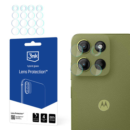 Film de protection pour caméra arrière 3MK Protection pour Motorola Moto G15 / G15 Power, Verre flexible, Set de 4 pièces, Transparent
